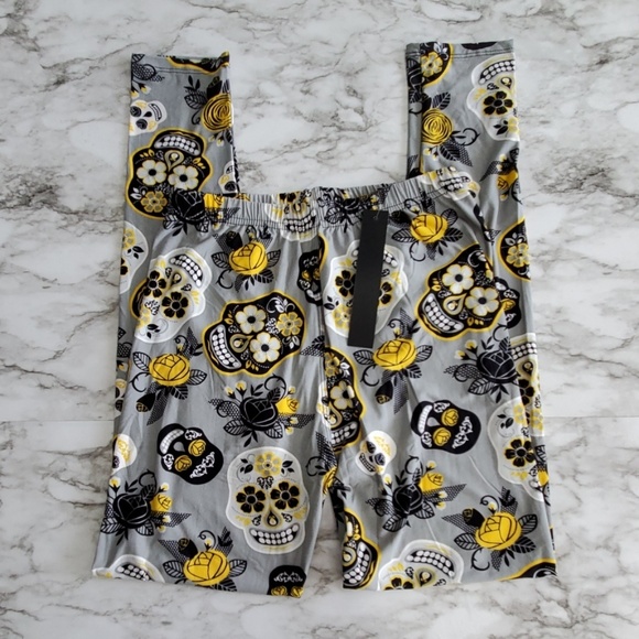 Pants - Halloween Day of the Dead Skeleton Leggings NWT